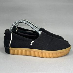 Toms Black Canvas Sneakers with Tan Sole